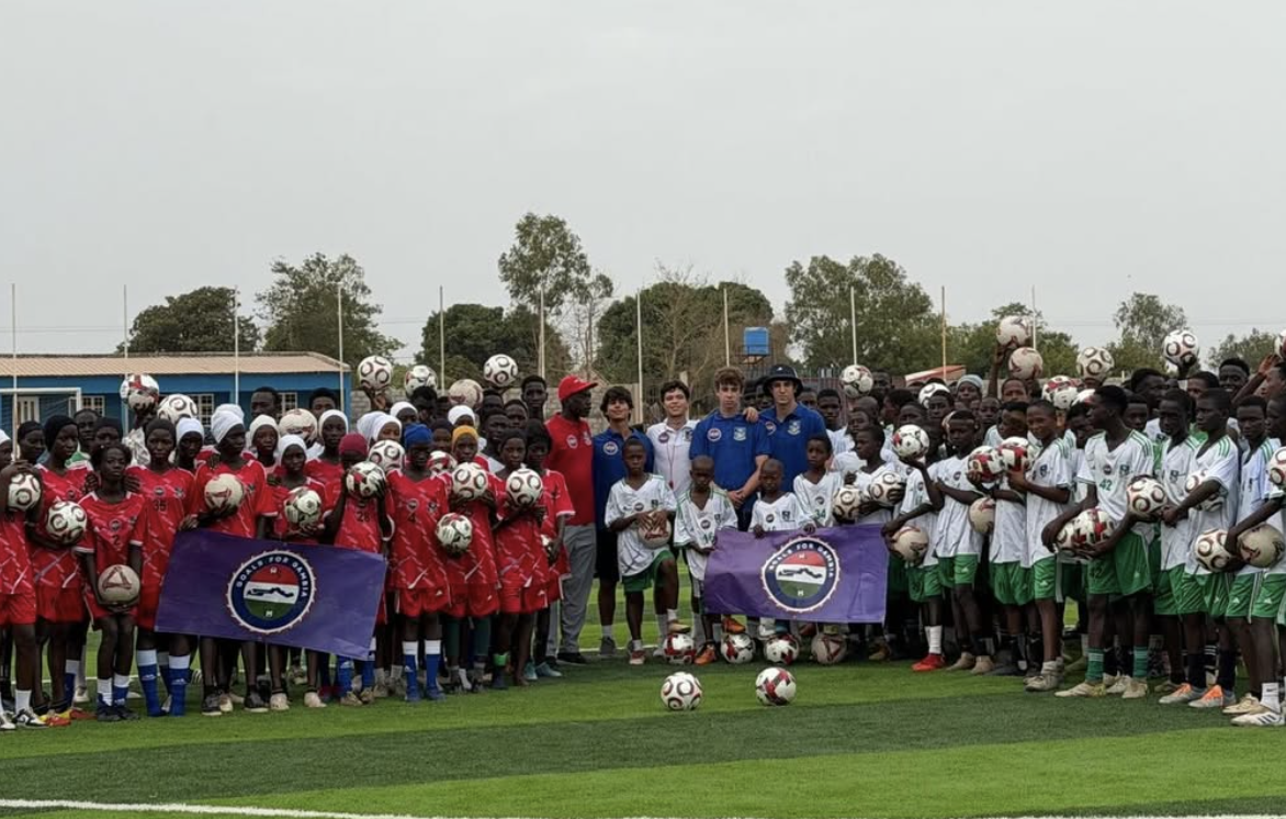 Camp group with footballs