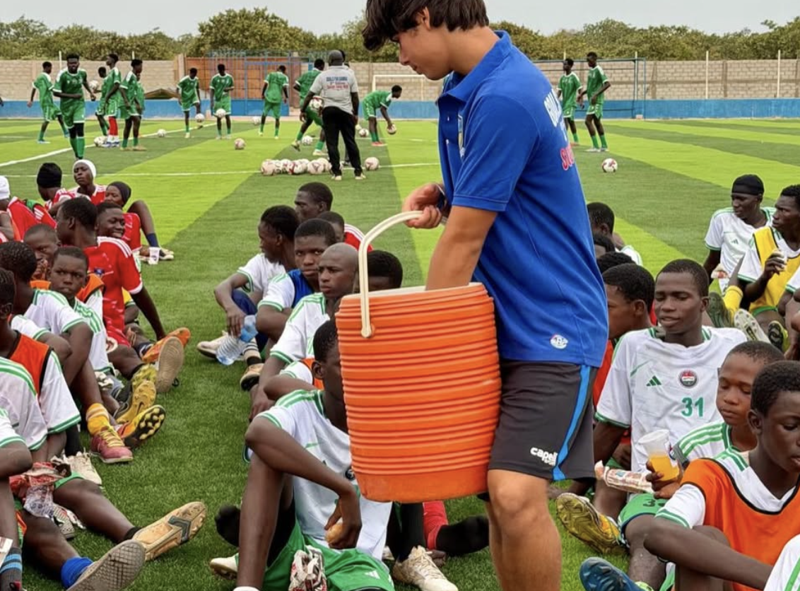 Distributing water to campers