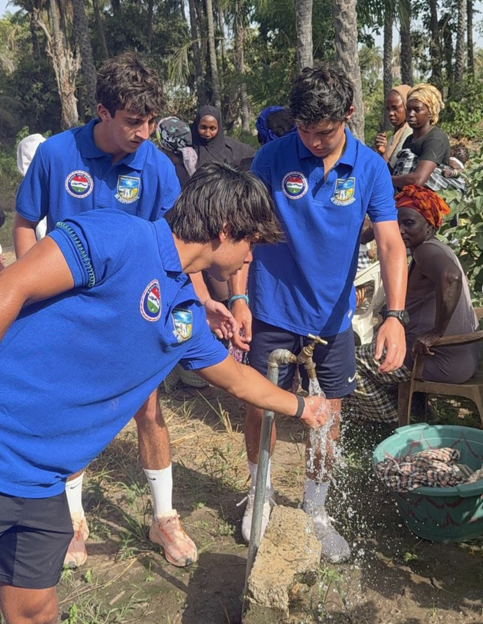 Testing clean water from the borehole