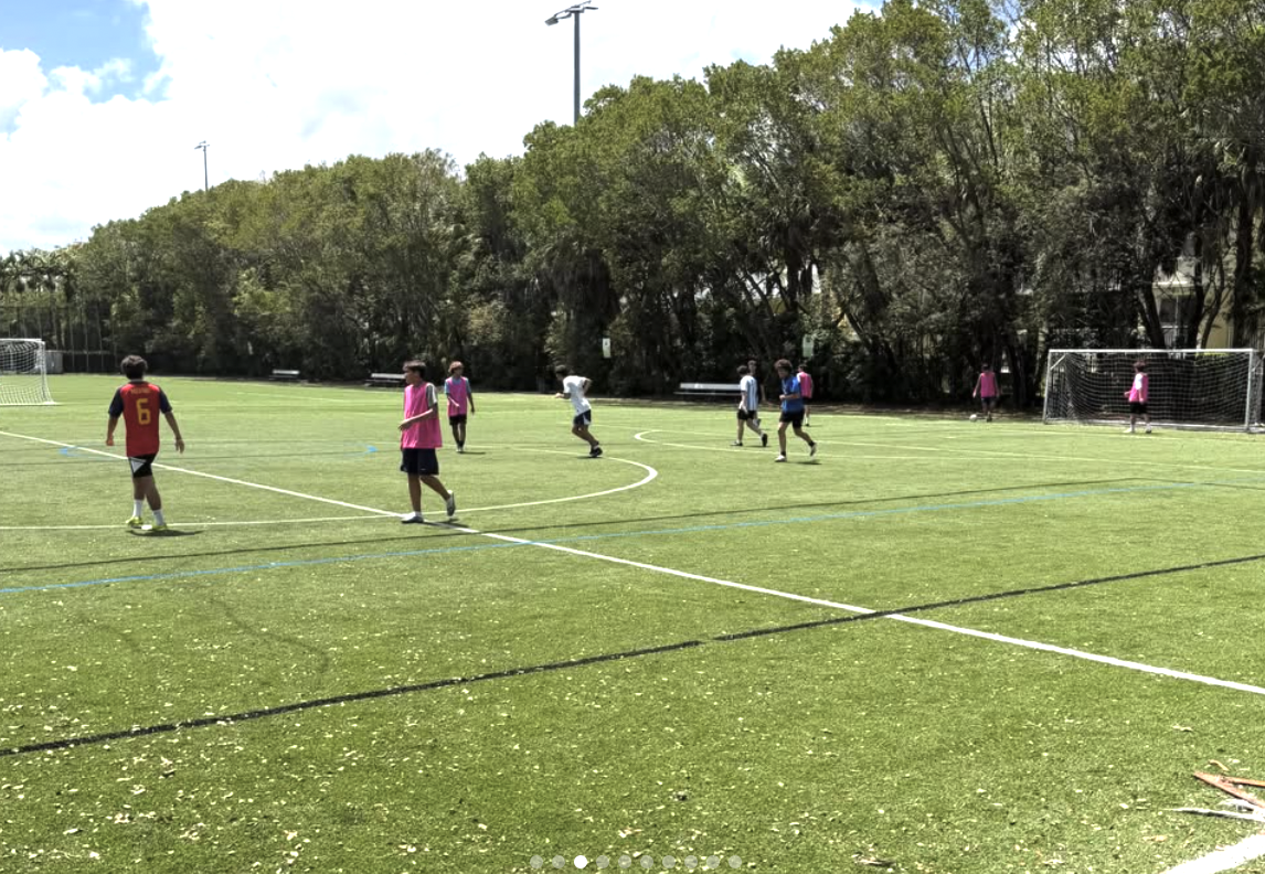 5v5 match action on the pitch