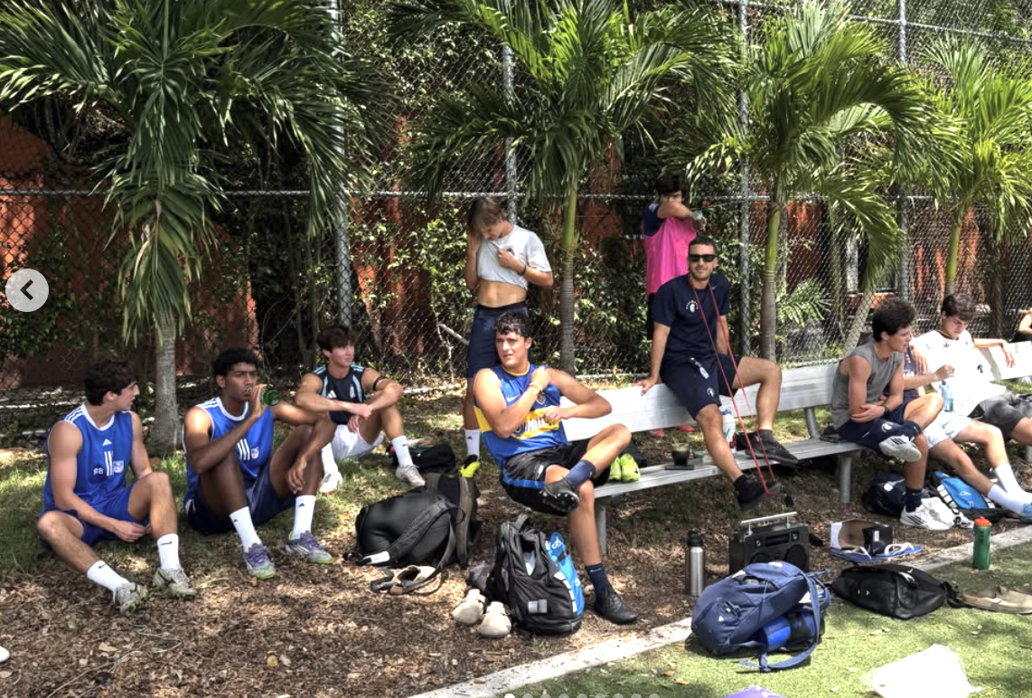 Players resting on the bench