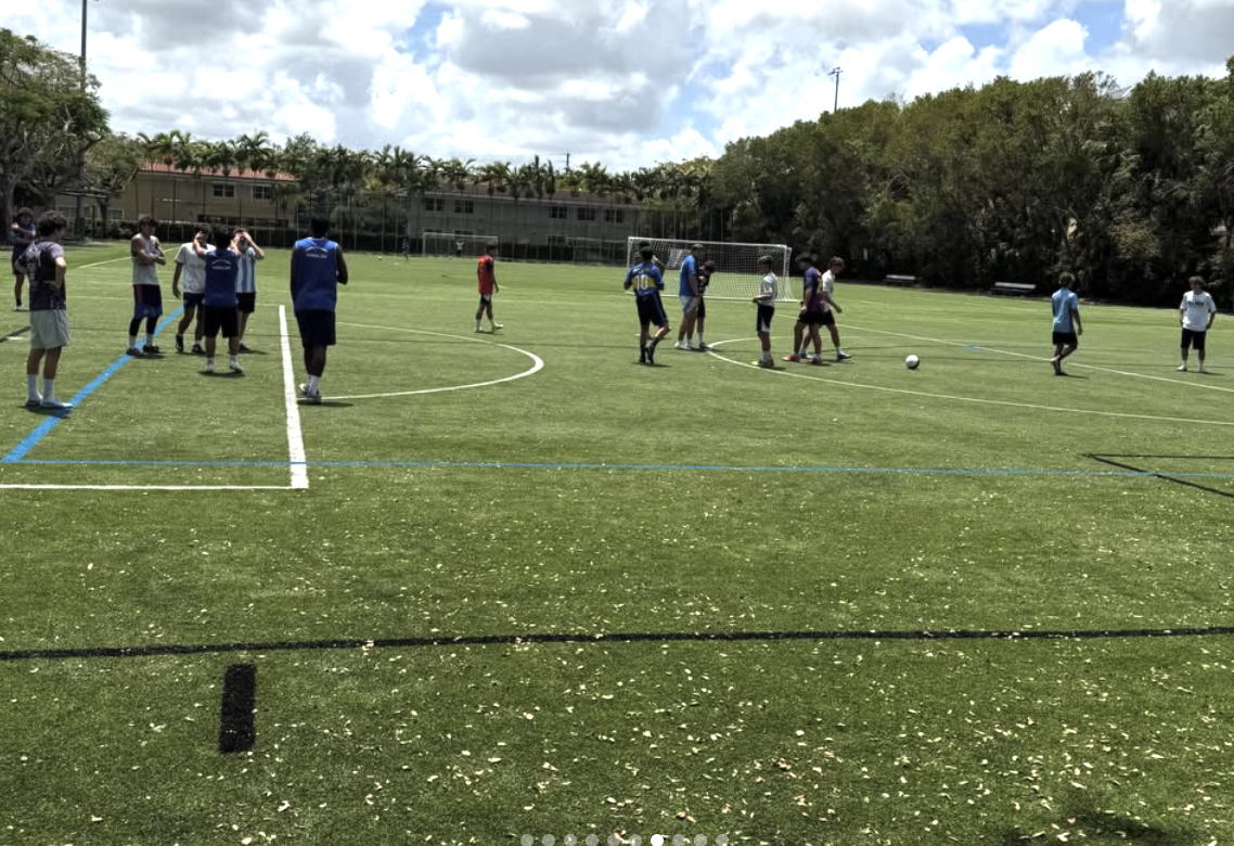 Players competing on the field
